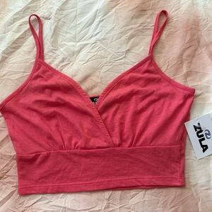 Zula | Coral Pink Knit Crop Top | Size Medium 🏷️ NWT